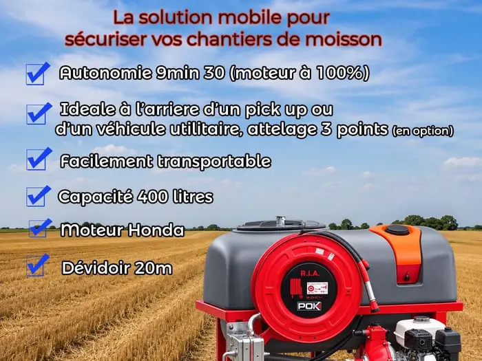 Fiche de présentation de la cuve de lutte incendie autonome MD10 — caractéristiques — GAM Agri Pièces