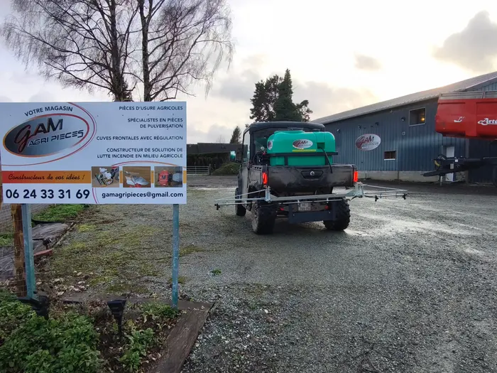 SSV Spraying — rampe de pulvérisation 4,5 m sur SSV pour traitement des bordures et petites parcelles — GAM Agri Pièces